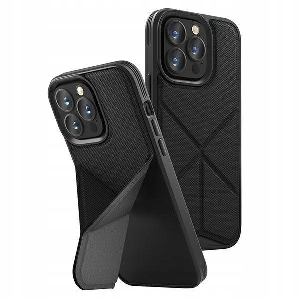 UNIQ TRANSFORMA VERSATILE PROTECTIVE CASE WITH FOLDABLE VIEWING STAND FOR IPHONE 2022 14 PRO | BLACK